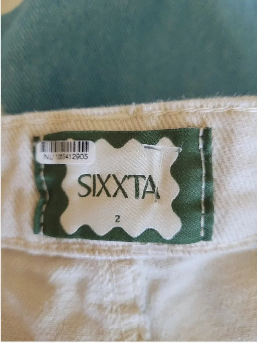 Free People Sixxta Cotton Wide leg Fun Blue White Pants size 2